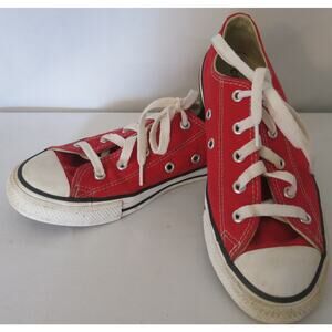 Converse All Star Low Lace Up Tennis Shoes Sneakers Size 2 Youth Red Classic